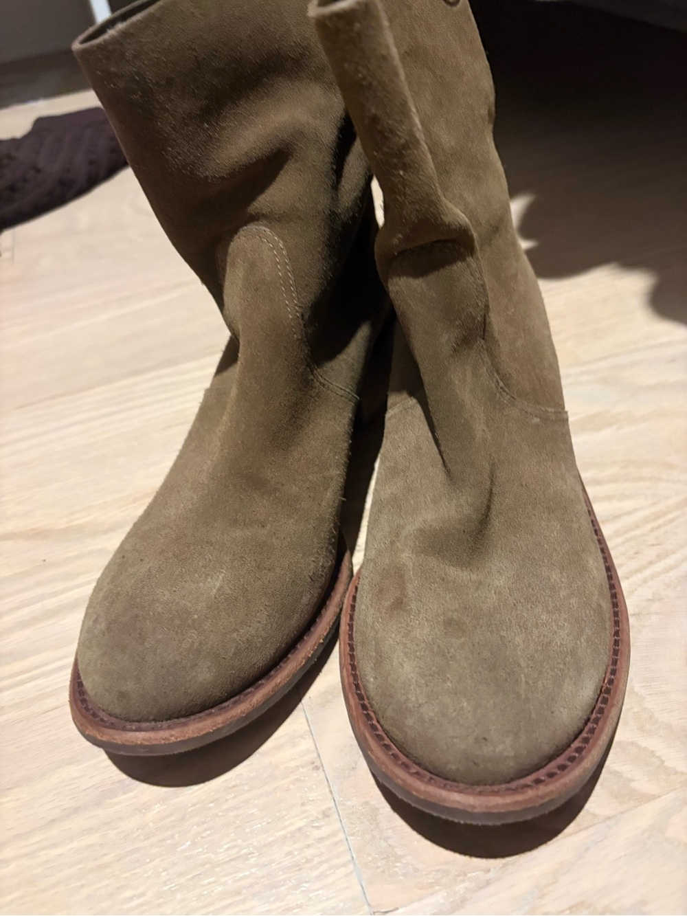 Tory Burch Tan Suede Ankle Boots